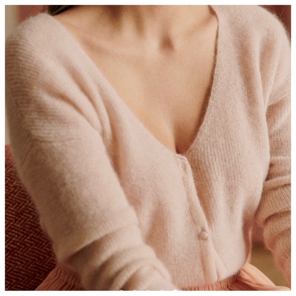 Sezane Barry Cardigan Nude - Size XL - Picture 1 of 6